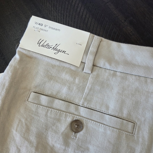 Men's Walter Hagen Clubhouse Khaki Linen Shorts Size 40 Golf Outdoor Active - Picture 8 of 9